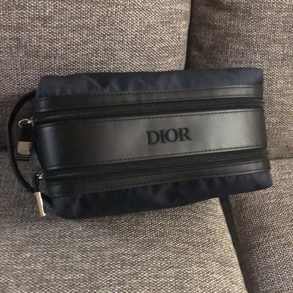 DIOR Men's Toiletry Bag Pouch Navy Black Authentic Sauvage Authentic - Picture 1 of 16